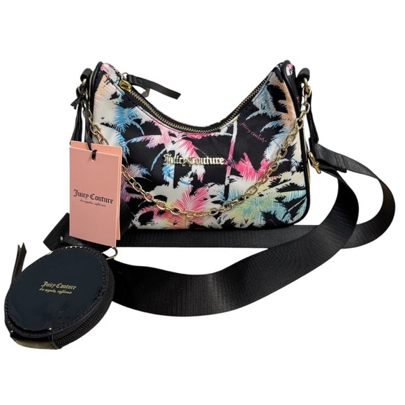 NWT Juicy Couture Hidden Palms Chains In Love Crossbody Bag Chain Strap Purse - Picture 1 of 12